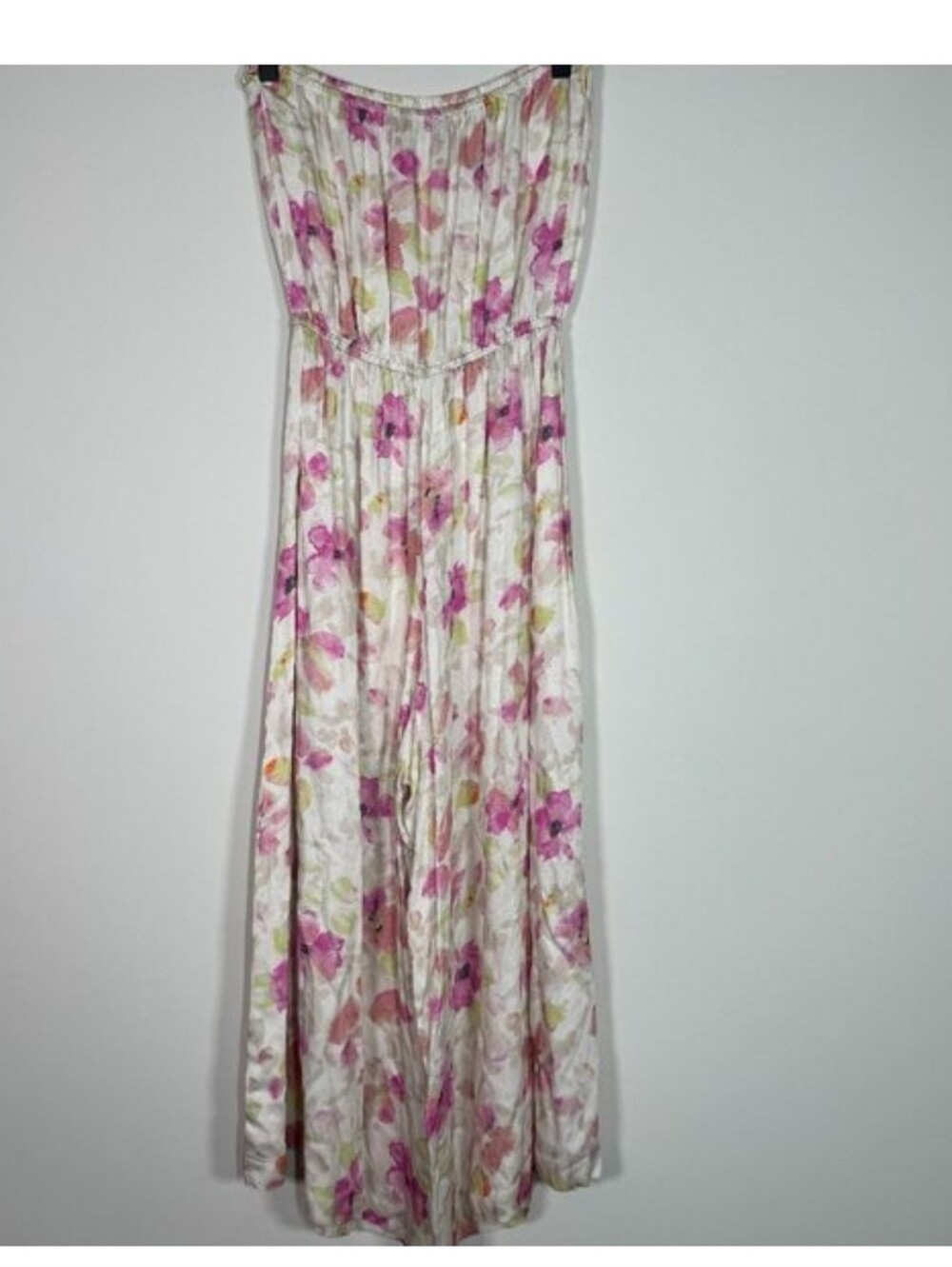 Floral Strapless Jumpsuit - Pink & Cream - Picture 5 of 5